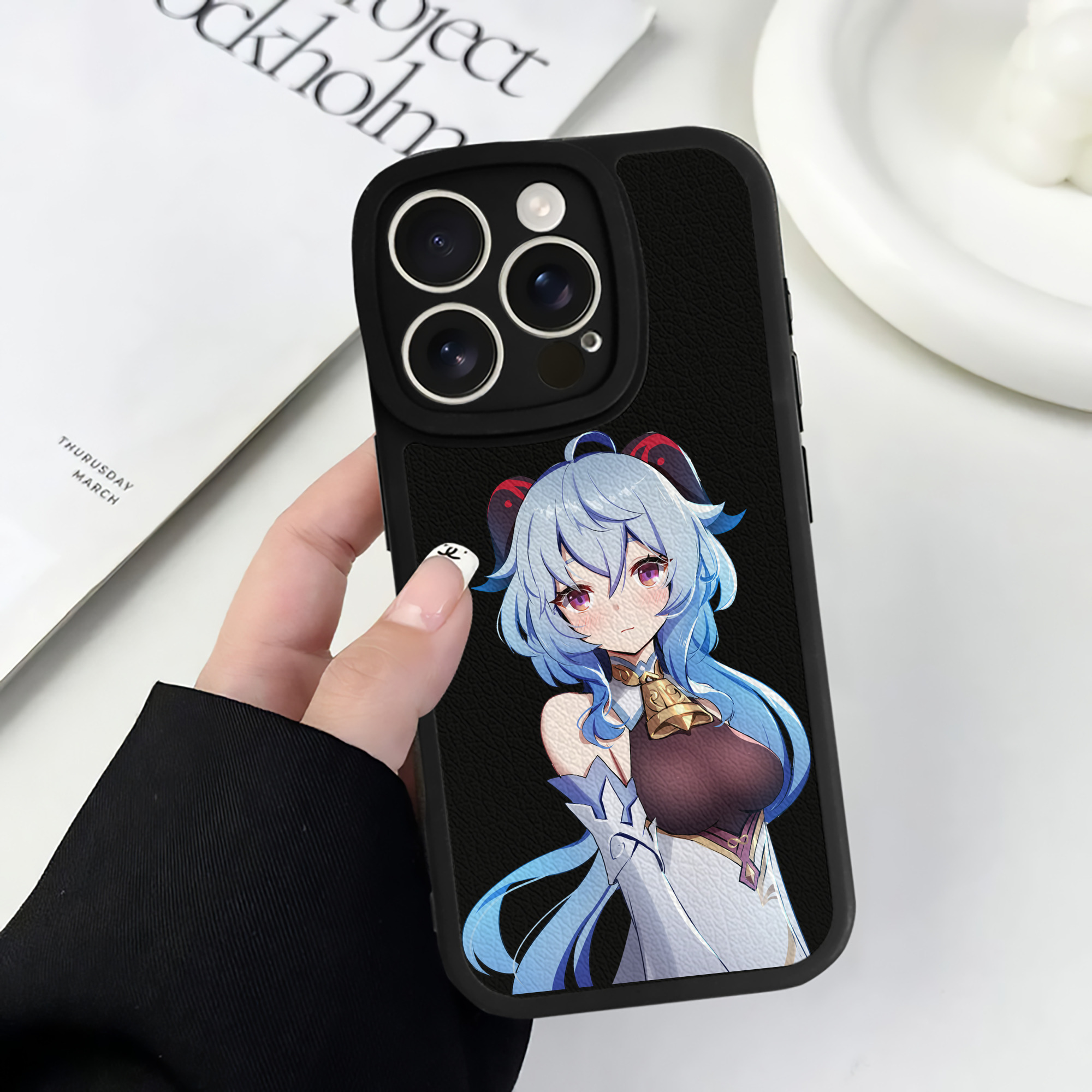 げんし神 甘雨 かんう genshin Ganyu 【iPhone 16シリーズ対応】シリコンスマホケース（レザー調） 材質：シリコン